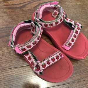 Teva Girls Strawberries Sandals 8 Strawberry Red Pink
